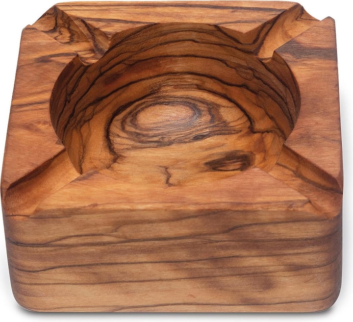 Immagine prodotto Natura Punto Posacenere, 9 x 9 x 4 cm, legno d'ulivo