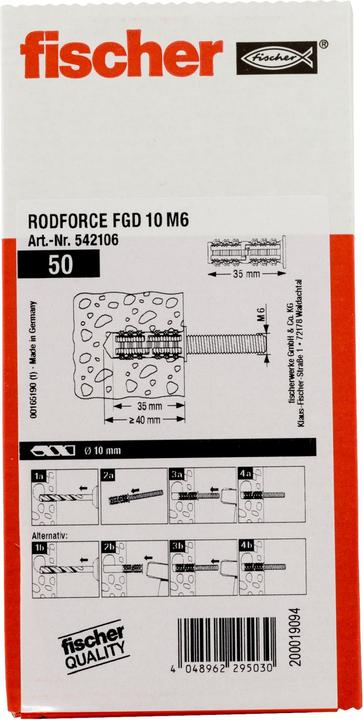 Image du produit Fischer Rodforce FGD 10 M6 (50 pcs)