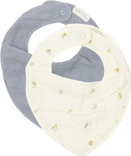 Image du produit Little Dutch Bandana bib muslin 2-er Set Forest Treasures & Denim Blue