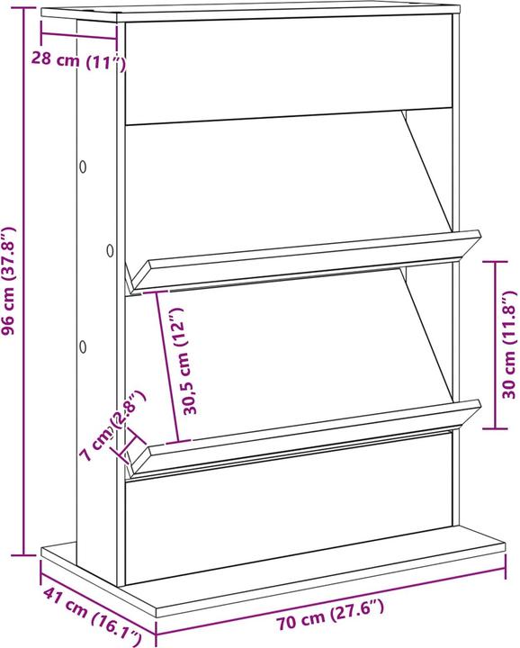 Actual product image vidaXL Zeitschriftenhalter (41 x 41 x 96 cm)