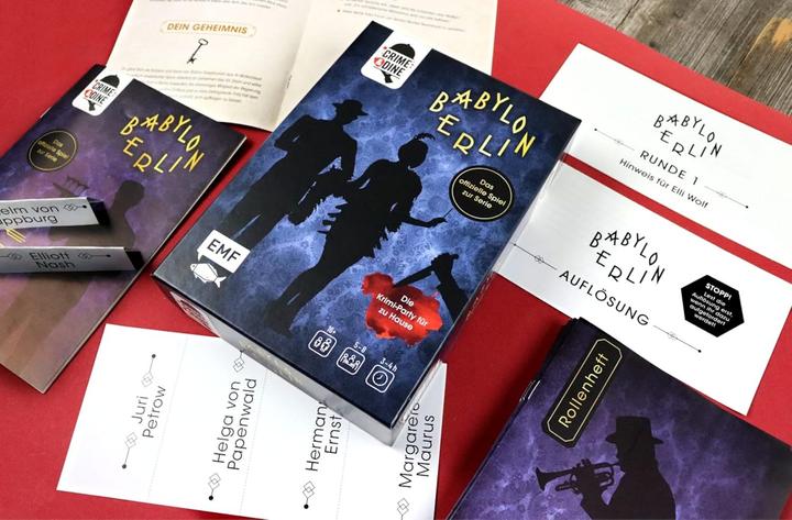 Produktbild Crime & Dine – Das Krimi-Dinner-Set: Babylon Berlin – Das offizielle Spiel zur Serie! (Deutsch, Business Elephant Paperdice Solutions GmbH, 2022)