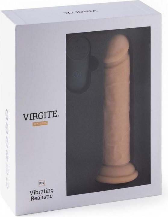 Produktbild Virgite Realistischer Vibrator „R15“ Fleisch 16,5 cm Mit Fernbedienung