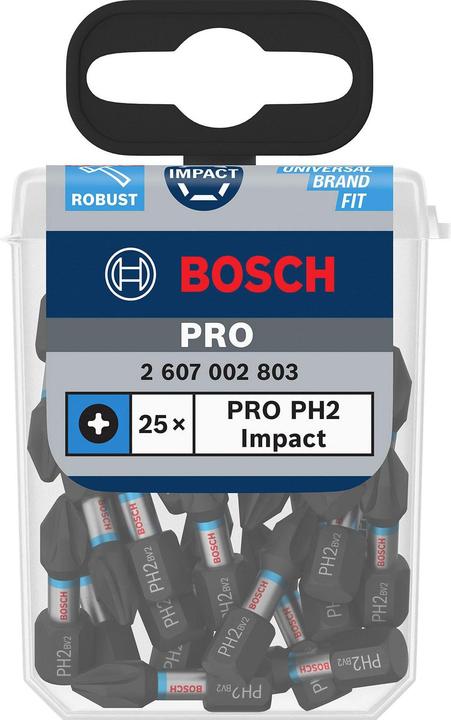 Produktbild Bosch Zubehör PRO Phillips Impact Bit, PH2, 25 mm, 25-tlg. (Bit-Adapter)