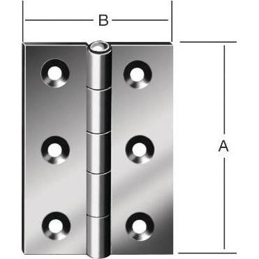Vormann, Türbeschlag + Scharnier, Scharnier Höhe 100 mm Breite 72 mm Stärke 1,6 mm Stahl blau verzinkt gerollt, schmal
