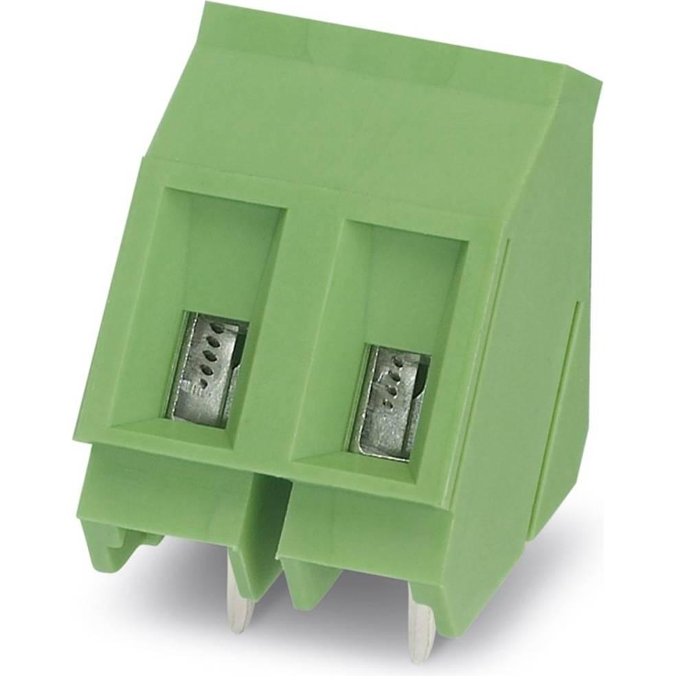 Phoenix Contact PCB terminal block,7.62mm, 2 way, 35 deg, Cavo + Spina elettrica, Verde