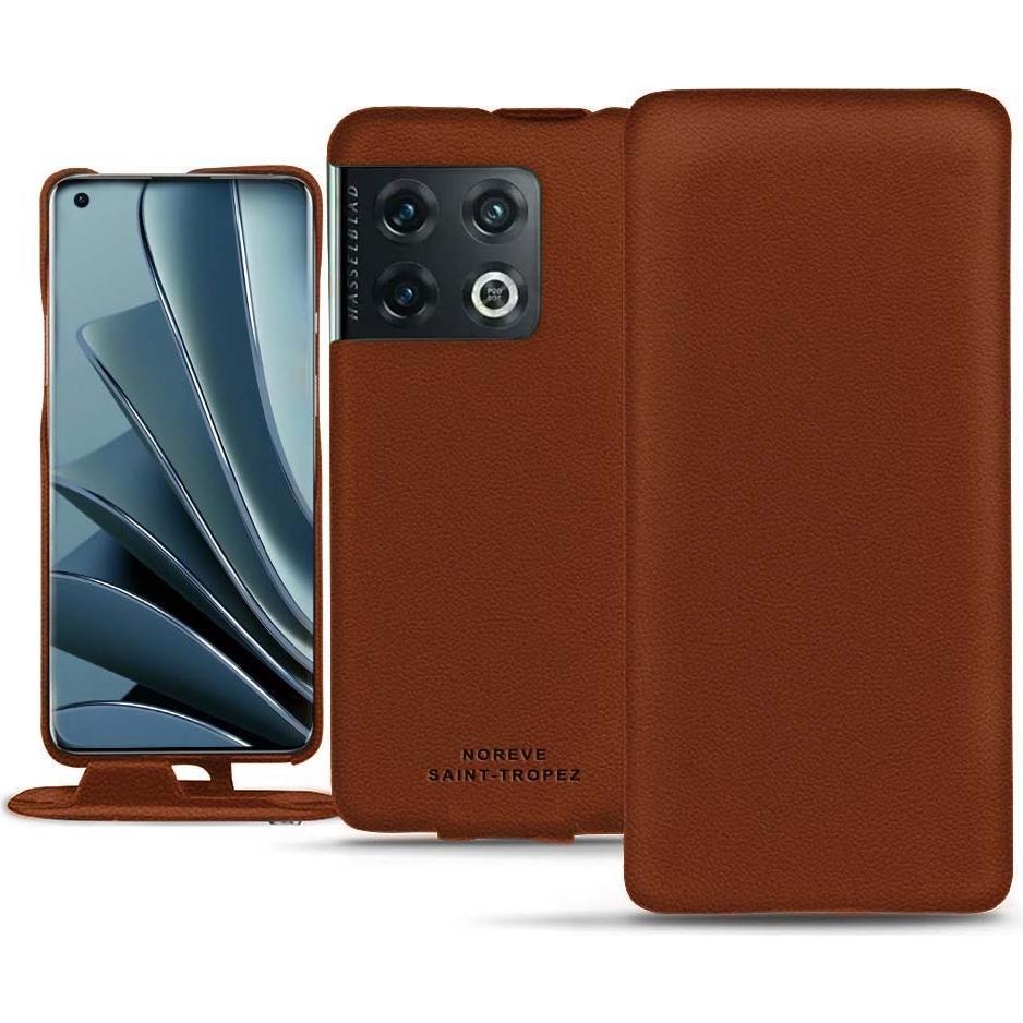 Noreve Lederschutzhülle vertikal (OnePlus 10 Pro), Smartphone Hülle, Braun