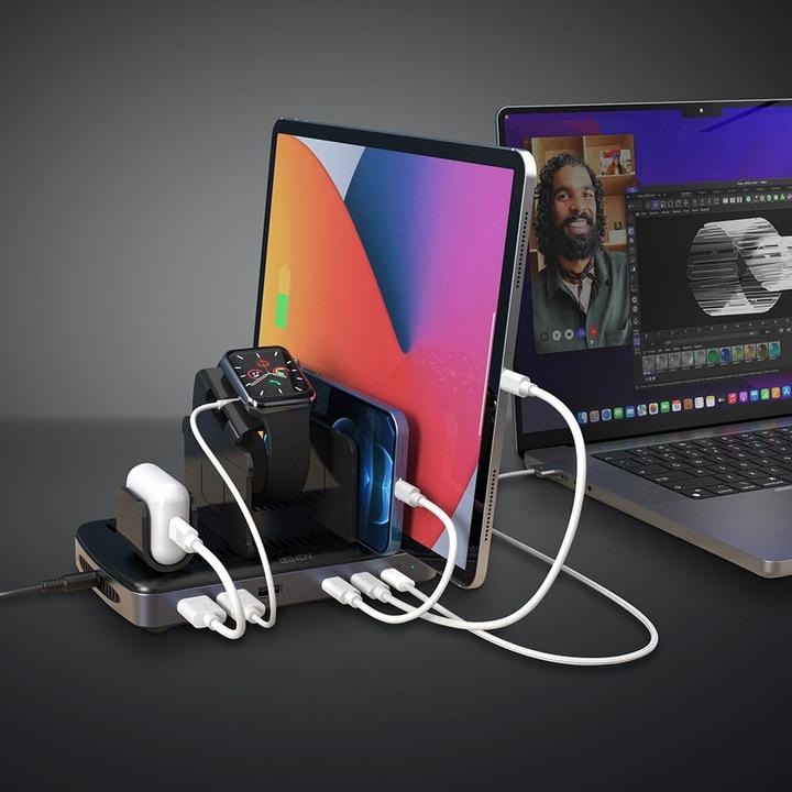 Produktbild Lindy 160W 6 Port USB-Ladestation Zum gleichzeitigen Laden von bis zu 6 Smartphones, Tablets und/oder eine (160 W, 6 Ports)