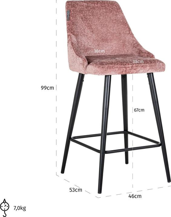 Immagine prodotto Richmond Interiors Sgabello da bar Brooke rosa 98 (set di 2)