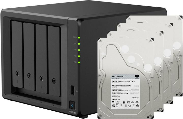 Actual product image Synology DS925+ (4 x 8 TB, Synology HAT 53xx)