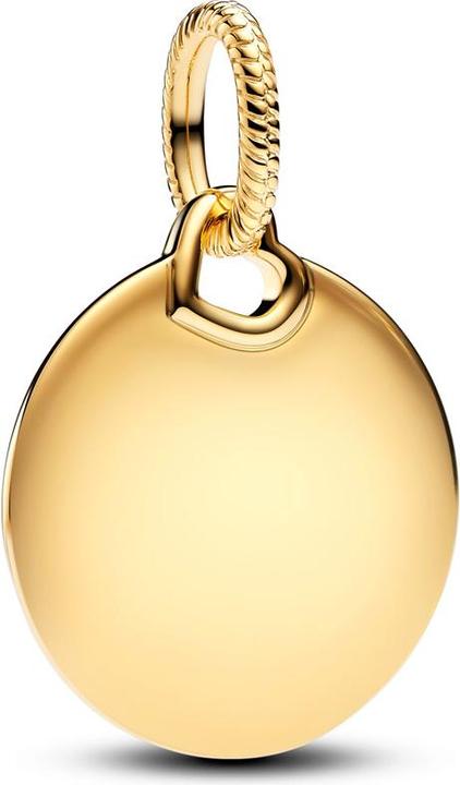 Image du produit Pandora Moments Pendentif rond à graver (Métal, Plaqué or)