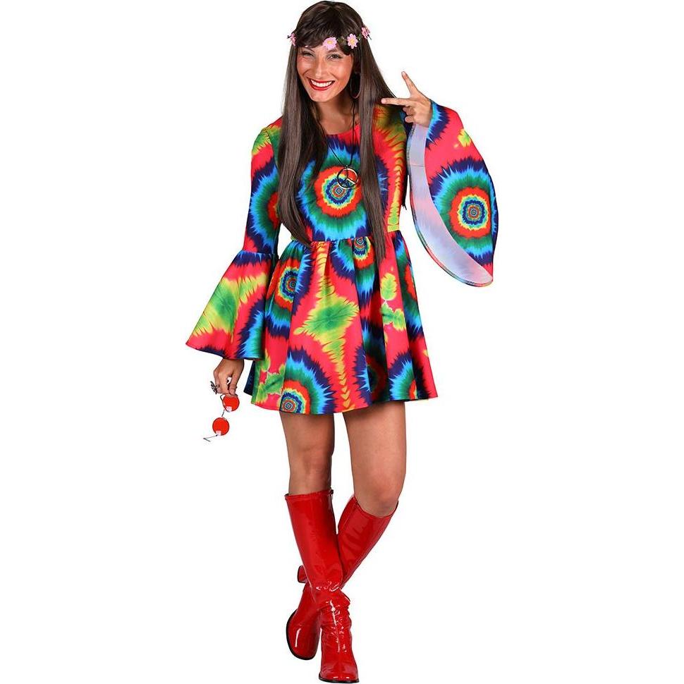 Thetru 70er Hippie Kleid Daisy, Batik (XL)