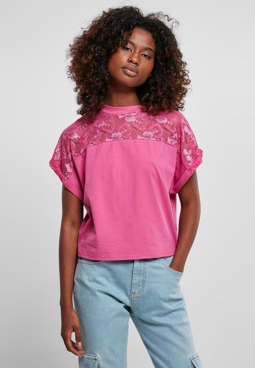 Actual product image Urban Classics Ladies Short Oversized Lace Tee - 12492 (XL)