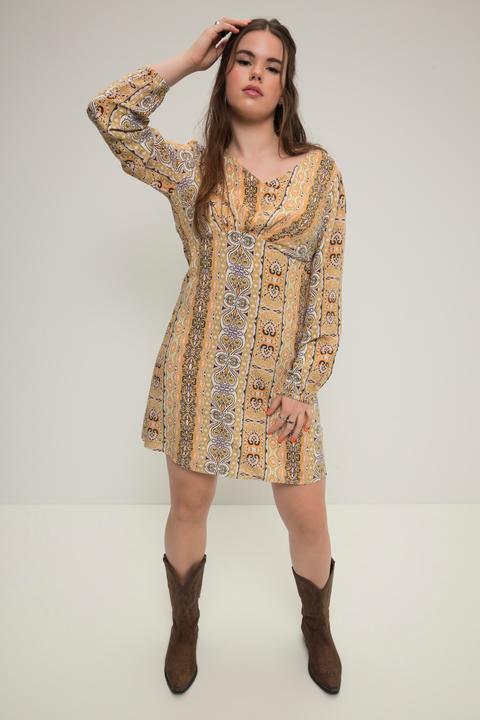 Produktbild Studio Untold Minikleid, Fitted Fit, Streifen Patchprint, Langarm (46, 48)
