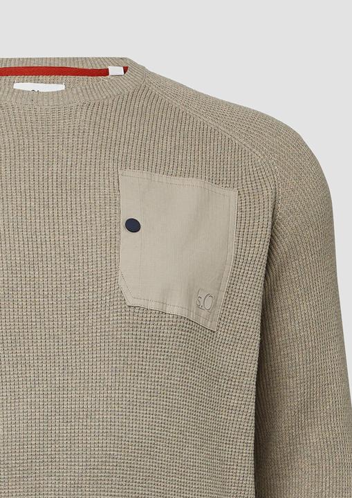 Produktbild s.Oliver Strickpullover Baumwoll-Pullover mit aufgesetzter Brusttasche (5XL)