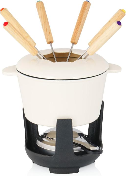 BBQ-Toro Gusseisen Fondue-Set für 6 Personen (Käsefondue, Schokoladenfondue)
