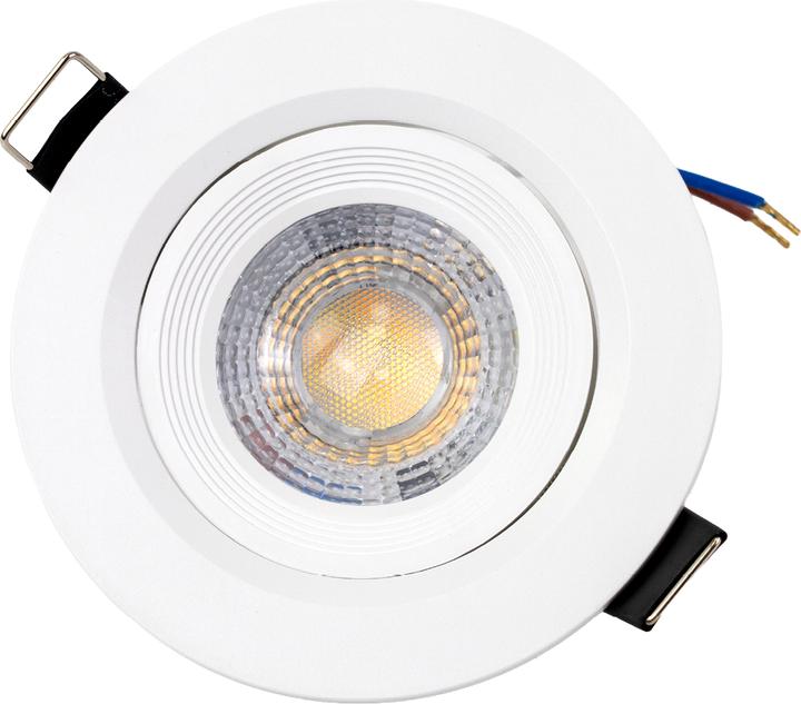 Produktbild Luxula LED CCT Downlight, Ein- und Aufbaustrahler, schwenkbar, weiss, 5 W, 500 lm (500 lm)