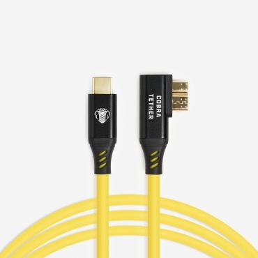 Actual product image Cobra CobraTether USB-C - USB-Micro-B Cable 4.8m Straight to 90 Ÿellow (4.80 m, USB 3.0)