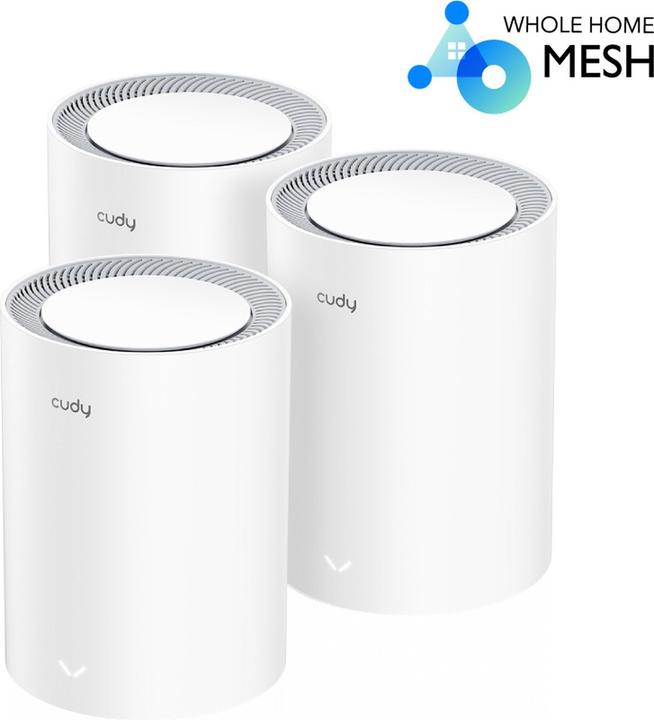 Immagine prodotto Cudy M1800 3-pack Dual-band ( / ) Wi-Fi 6 (802.11ax) Bianco 1 Interno