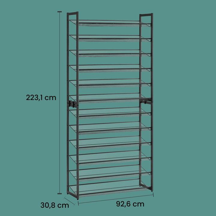 Actual product image Songmics Schuhregal schwarz 92,5 x 30,7 x 223,0 cm, 1 St. (92.50 x 30.70 x 223 cm)