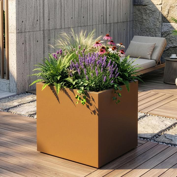 Produktbild Casa.Pro Pflanzkübel Vaargel 60x60x60 cm verzinkter Stahl Braun