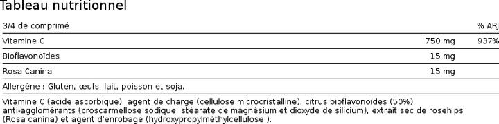 Nutritional values and ingredients Io.Genix Vit C Plus (100 pcs., Capsules)