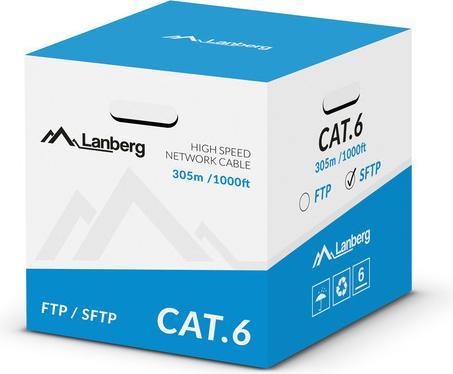 Actual product image Lanberg LCS6-11CU-0305-S SFTP stranded cable CU, cat. 6, 305m, pilka (S/FTP, CAT6, 305 m)