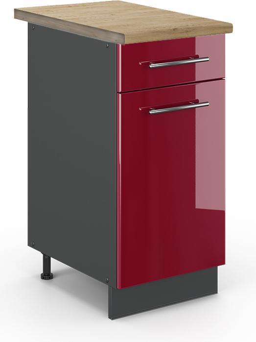 Anthrazit, Bordeaux Hochglanz, Goldkraft Eiche, Rot