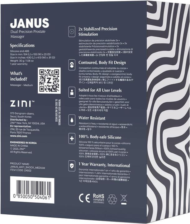 Actual product image Zini Janus Anti Shock, Dual Precision Prostate Massager (Medium)
