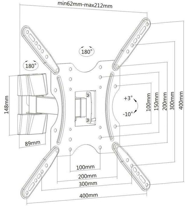 Actual product image Purelink PureMounts® TV mount - Swivel - Vesa 400 (Ceiling, 52", 30 kg)