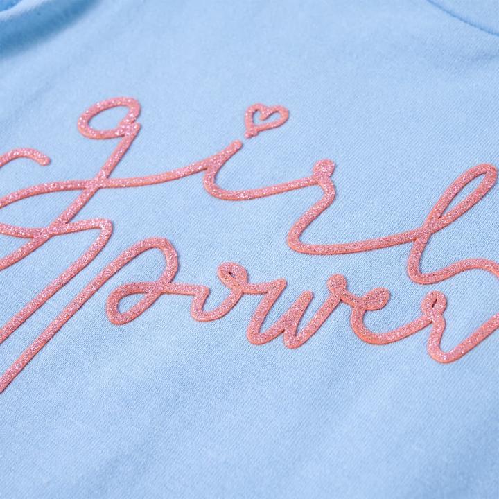 Immagine prodotto vidaXL Maglietta da bambino con maniche arricciate blu chiaro 128,Materiale (128)