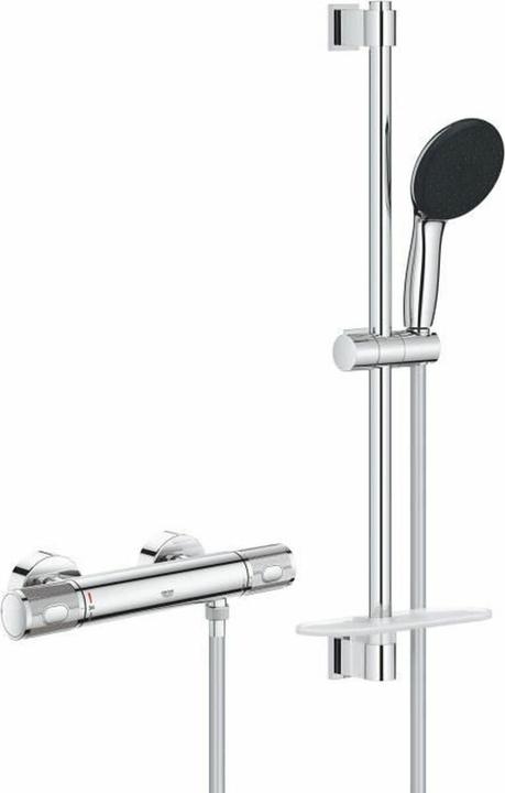 Grohe Precision Feel QuickFix Thermostat-Duscharmatur und Vitalio Start 110 Brausestangenset, Länge 600mm
