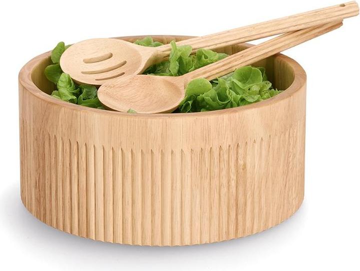 Actual product image Zeller Present Stripes" salad servers set, 2-piece, rubber tree (Salad servers)