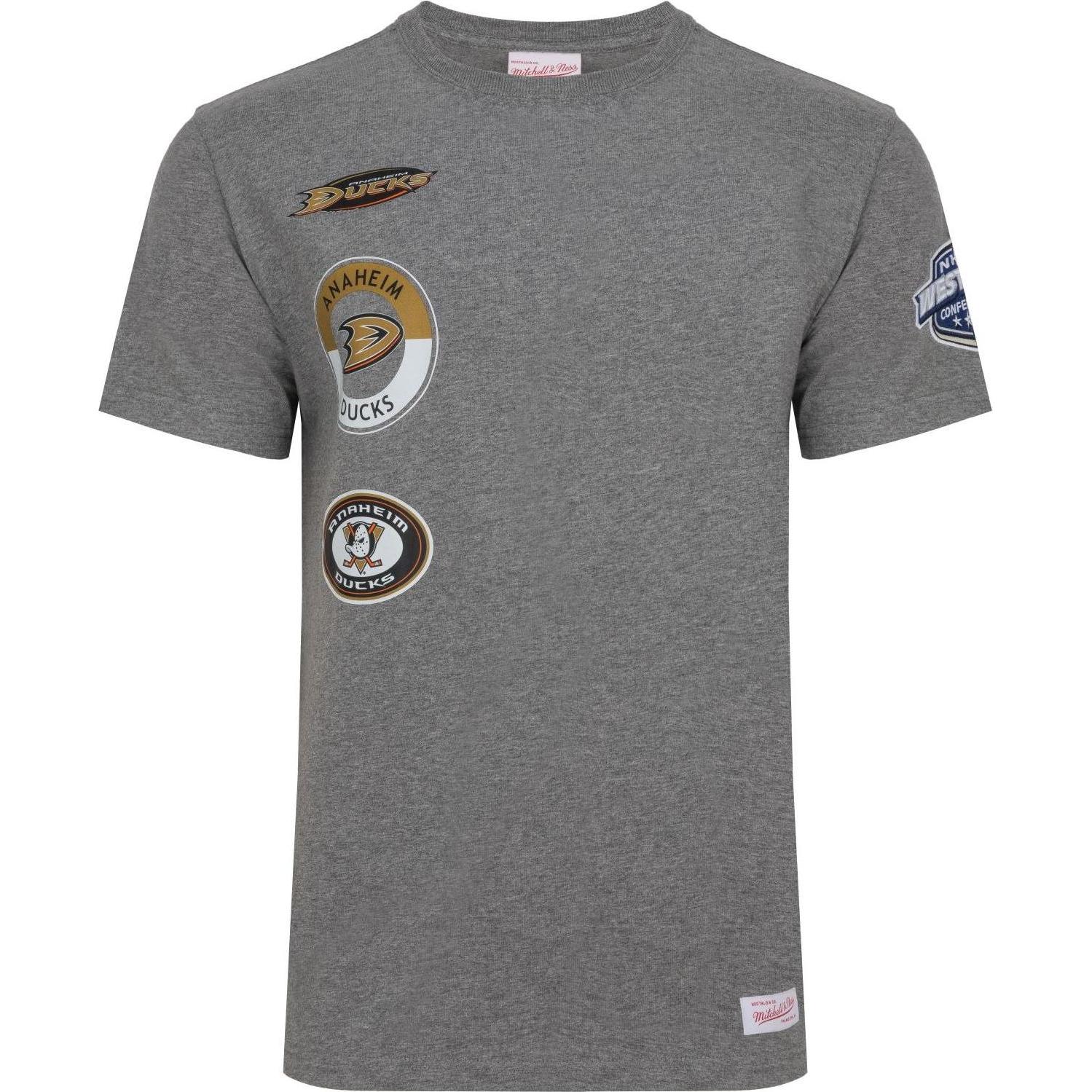 Mitchell & Ness, Herren, Shirt, Shirt - HOMETOWN CITY Anaheim Ducks - L, Grau, (L)