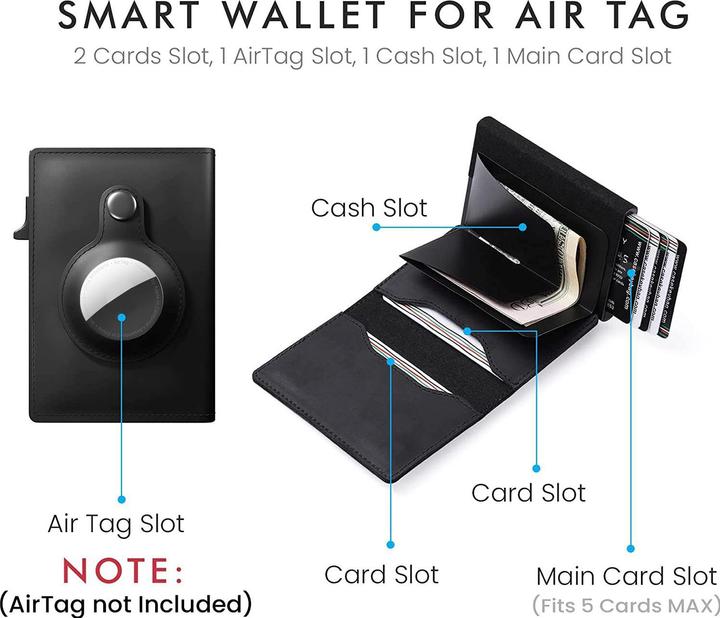 Actual product image Cadorabo Cover with card compartment compatible with Airtag