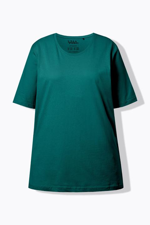 Actual product image Ulla Popken Basic Round Neck Short Sleeve Relaxed Fit Tee (60)