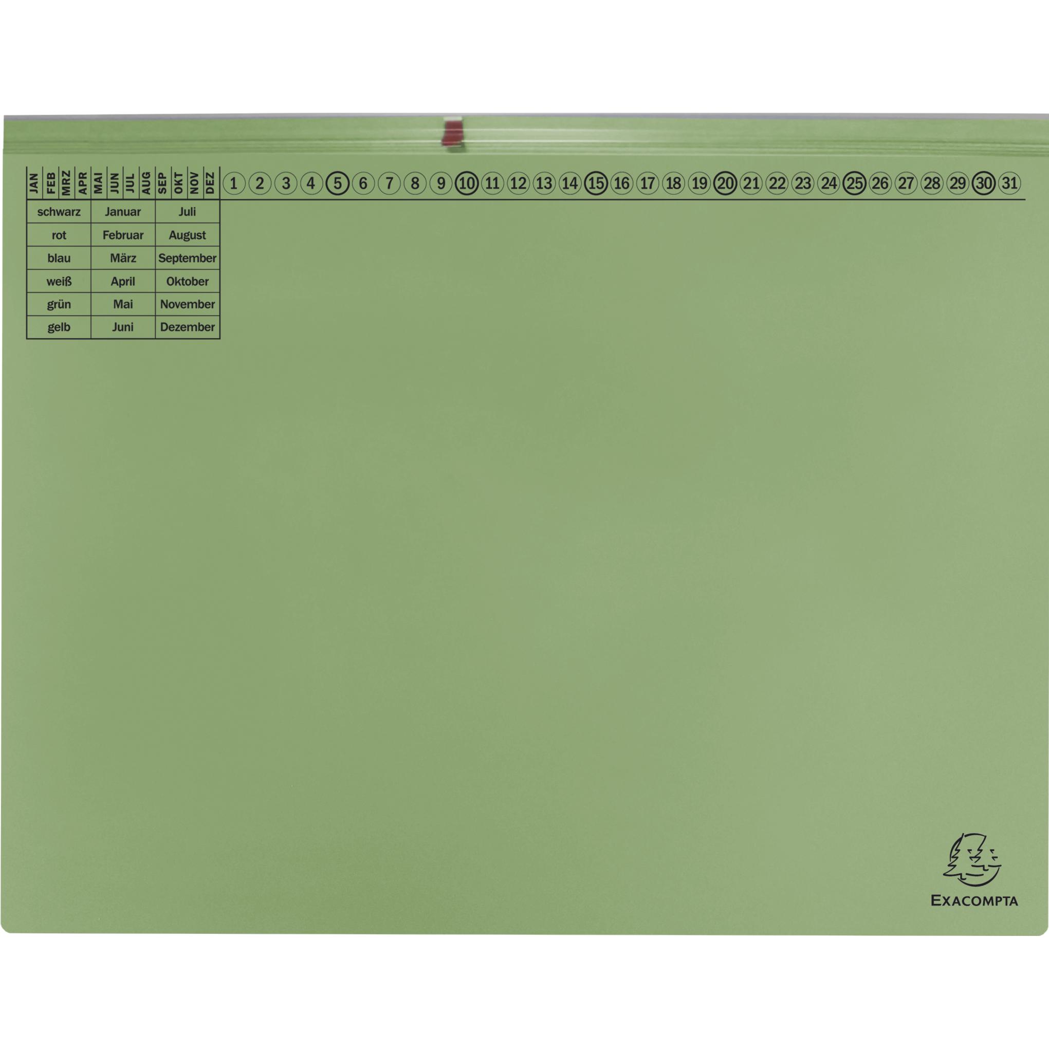 Exacompta, Mappe, 25 Hängehefter Exaflex Karton grün 1 x kaufmännische Heftung (200 x)