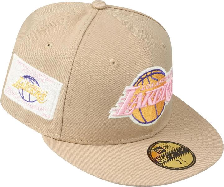 Actual product image New Era 59Fifty Fitted Cap - Los Angeles Lakers camel beige (7 1/4)