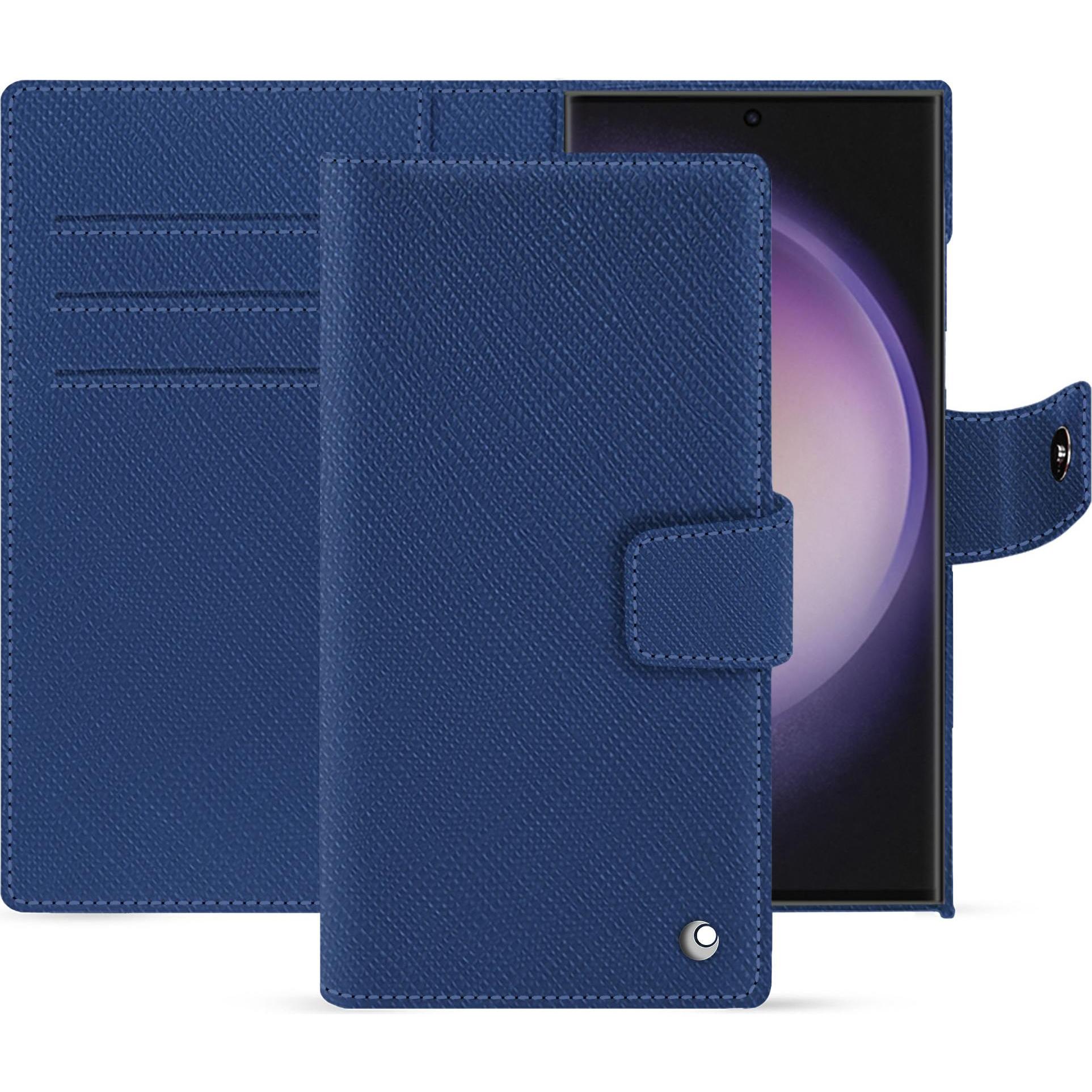 Noreve Lederschutzhülle (Samsung Galaxy S24 Ultra), Smartphone Hülle, Blau
