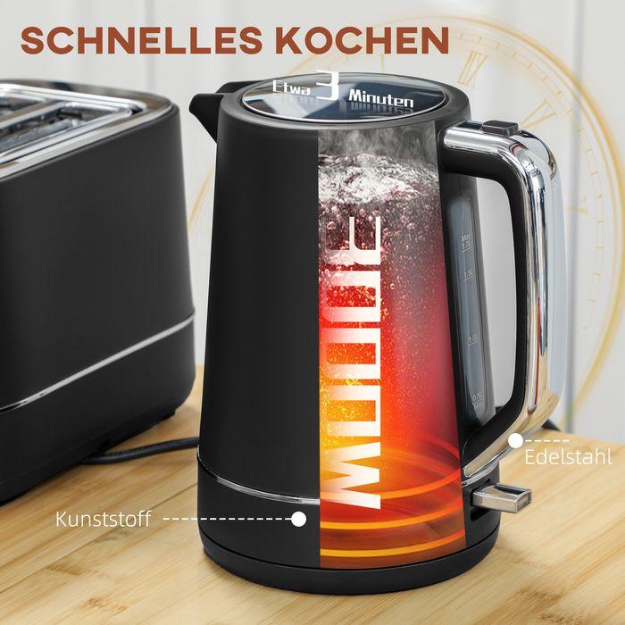 Actual product image Swisshandel24 Wasserkocher Toaster Set Frühstück-Set mit 1,7L Wasserkocher, 2 Scheiben Toaster (1.70 l)