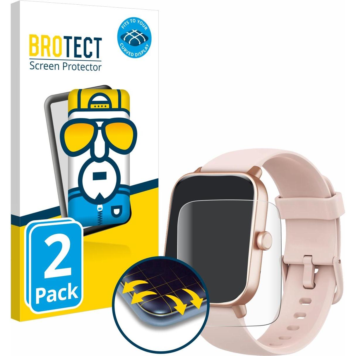 BROTECT Full-Screen Displayschutz, Smartwatch Schutzfolie, Transparent