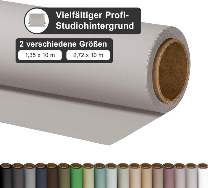 Produktbild Walimex pro Hintergrundkarton 1,35x10m, light grey (135 cm)