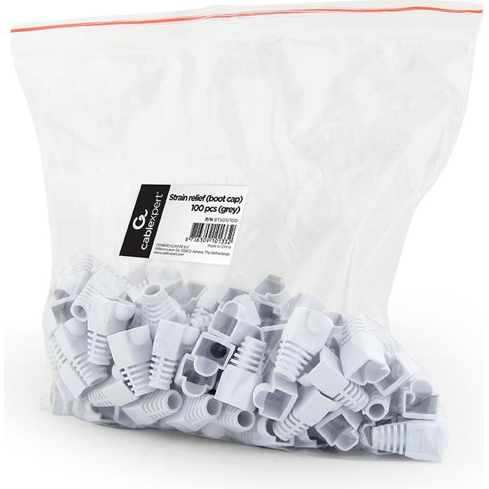 Thumbnail - Gembird BT5GY/100 strain relief (boot cap) pilka (100 pieces) (UTP, CAT5, 0.10 m), Netzwerkkabel
