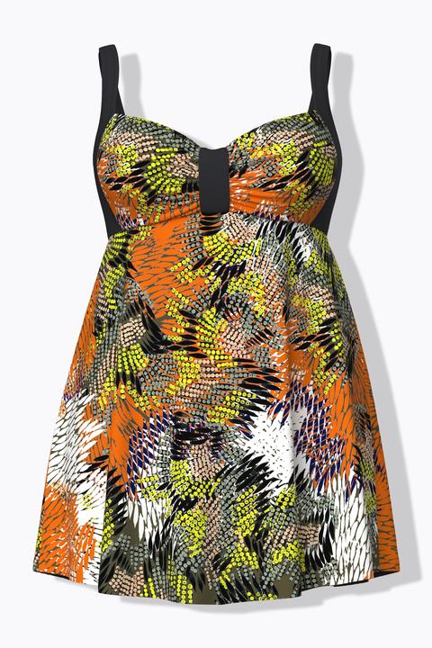 Produktbild Ulla Popken Badekleid, Dschungel, Softcups, recycelt (48)