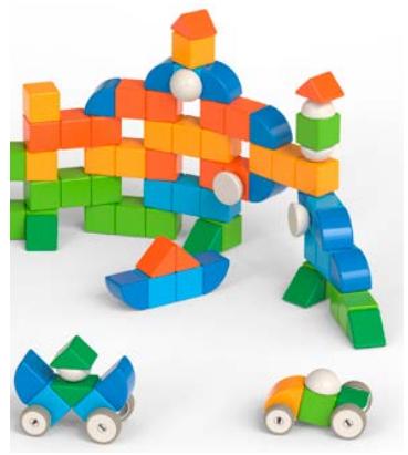 Actual product image Geomag Magicube 4 Shapes Recycled Bulk 128 pcs (087177)