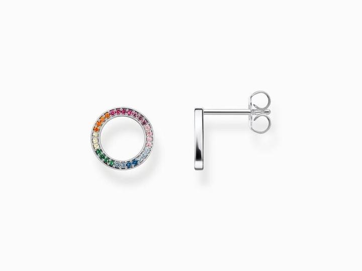 Produktbild Thomas Sabo Ohrstecker Together Rund mit Bunten Steinen Silber Geschwärzt (925er Silber)