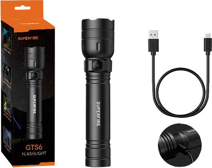 Actual product image Superfire Flashlight GTS6, 360lm, USB-C (13.70 cm, 360 lm)