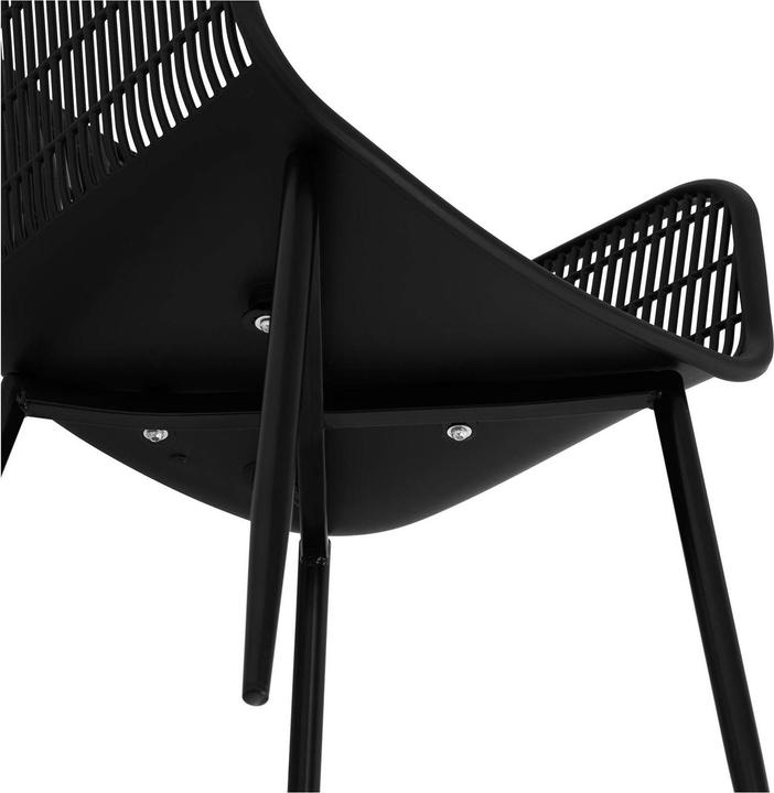 Produktbild Fromm & Starck Stuhl 2er Set Lehnstuhl Kunststoff Metallbeine bis 150 kg Designstuhl schwarz