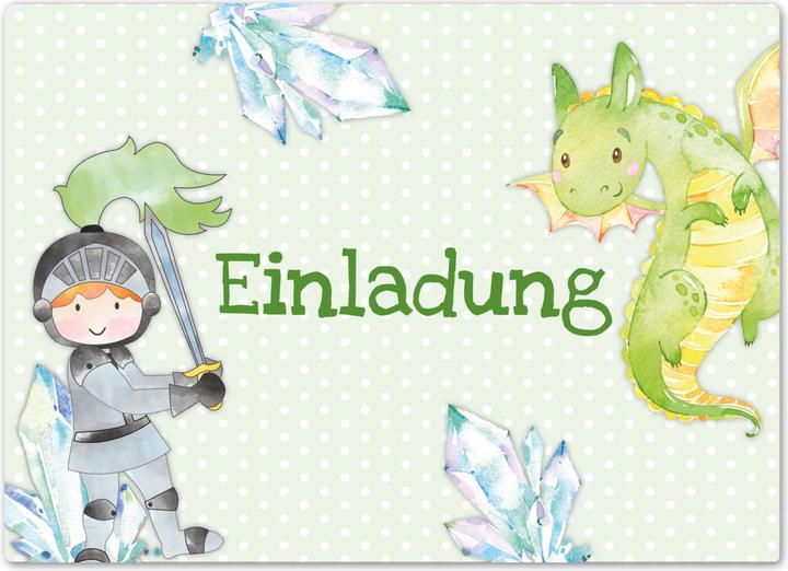 Produktbild Papierdrachen 12 Einladungskarten zum Geburtstag – Ritter (12 Stk.)