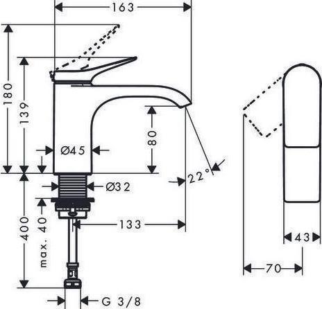 Produktbild hansgrohe HG Standventil VIVENIS 80 ohne Ablaufgarnitur mattweiss