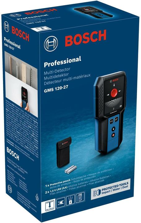 Produktbild Bosch Professional Ortungsgerät GMS 120-27 mit Tasche 2 x 1,5 V LR6-Batterie (AA)